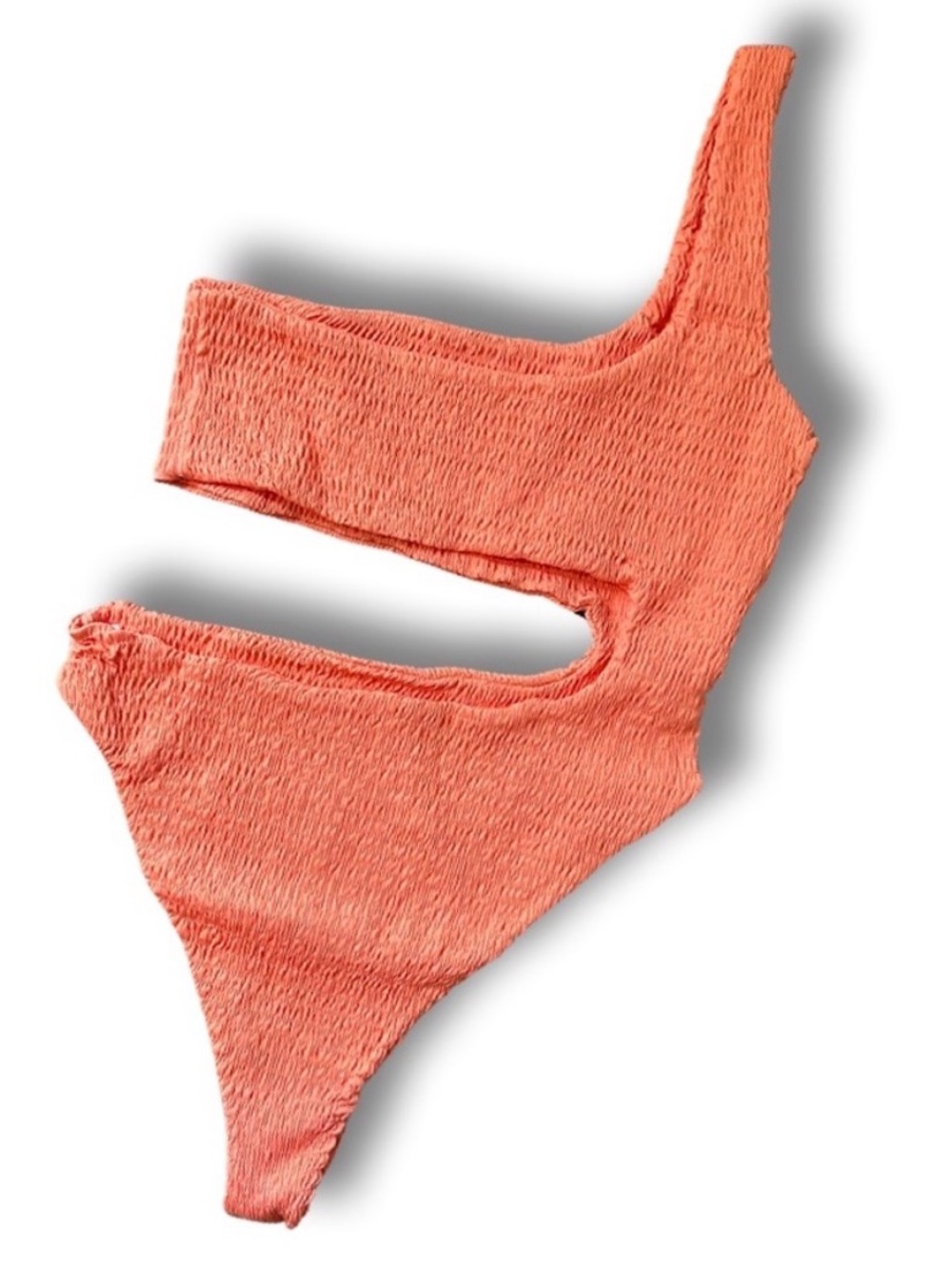 NAKED WARDROBE one-piece swimsuit in a bold, vibrant orange/ coral 🪸 Small NEW